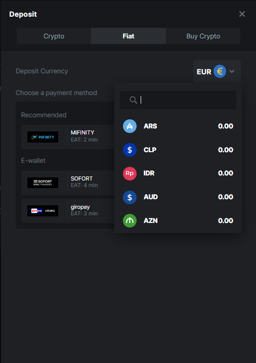 BC Game Fiat Payment Methods