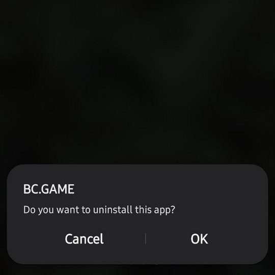 How to uninstall the BC.Game app - Step 2